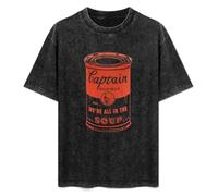 Captain Sensible Soup Pop Art 1977 Punk Rocker The Damned Vintage Short Sleeve Men Women T-Shirts Washed Cotton Size S Black