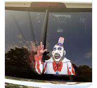 Captain Spaulding Middle Finger Salute WiperTags Decal Attached to Rear Vehicle Wiper Blades for Halloween - Made in USA