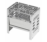 Captain Stag UG-45 3-in-1 Barbecue Stove, Open-Air Grill, Collapsible, Kamado Grill, Smart Grill, B6 Model, Bag Included, 3 Adjustable Levels, Multi-Panel Set, Silver