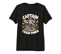 Captain Trash Panda Raccoon Pirate Sailing Nautical Premium T-Shirt