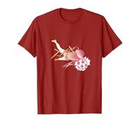 Captain Tsubasa Gradation (catching) T-Shirt, Men, Cranberry Red, 3X-Large