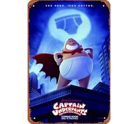 Captain Underpants (2017) Movie Poster Retro Metal Tin Vintage Sign 12 X 8 Inch Bar Music Club Man Cave Room Wall Decor
