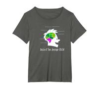 Captain Underpants Brain T-Shirt, Women's Plus, Asphalt Grey, 1X