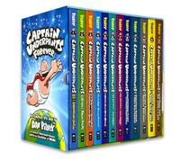 Captain Underpants Forever Box Set 12 Books Collection By Dav Pilkey Hardcover (The Adventures of Captain Underpants 25 1/2 Anniversary Edition,Attack of the Talking Toilets & More)