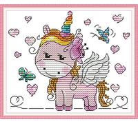 CaptainCrafts Cross Stitch Kits Animal Counted Cross Stitch Unpreprinted Fabric Embroidery Kits Needlework Crafts (Unpreprinted 14CT, Cute Animal)