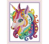 CaptainCrafts Cross Stitch Kits, Stamped Cross Stitch Colored Lovely Animals Pre-Printed 11CT Fabric DMC DIY Art Embroidery Kits Needlework Crafts (Preprinted 11CT, Colored Lovely Animals)