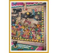 CaptainCrafts Cross Stitch Kits, Stamped Cross Stitch Preprinted Fabric DIY Art Embroidery Kits Needlework Crafts (Preprinted 11CT, Cat Dreams Come True)
