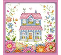 CaptainCrafts Cross Stitch Kits Stamped Cross Stitch Printed Fabric DMC DIY Art Embroidery Kits (Preprinted 11CT, The Garden Shed)