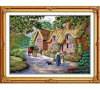 CaptainCrafts Cross Stitch Kits Stamped Preprinted 11CT Fabric DIY Art Embroidery Kits Needlework Crafts - Life in Countryside