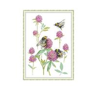 CaptainCrafts Cross Stitch Kits Stamped Preprinted Fabric DIY Art Embroidery Kits Needlework Crafts (Preprinted 14CT, Bumblebee Picking Flowers)