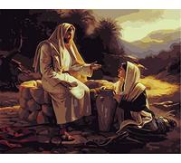 CaptainCrafts Paint by Number DIY Oil Painting Paint by Numbers Kits for Adults Beginner Canvas Acrylic Arts Craft for Home Wall Decor Drawing 16x20 Inch (Frameless, Jesus Preaching)