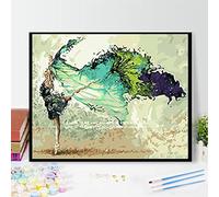 CaptainCrafts Paint by Numbers for Adults DIY Oil Painting Paint by Numbers with Canvas Acrylic Art Crafts House Decor 16x20 Inch (with Frame, Ballet Dancer)
