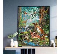 CaptainCrafts Paint by Numbers for Adults, Paint by Numbers DIY Oil Painting Linen Canvas 16x20 Inch Wall Art House Decor Gifts (with Frame, Forest Animals Extended Family)