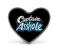 Captains-Asshole Heart Lapel Pin Metal Brooch Badge For Clothing Jackets Hat Backpack