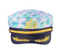 Captain's Hat Captain Yacht Hat Sailor Sailor Hats Embroidery Admiral Marine Hat Costume for Women Men Adults (Pink)
