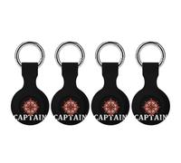 Captain's Rudder Keychain Holder Case Compatible with AirTag Waterproof Silicone Shell Protective Case 4PCS