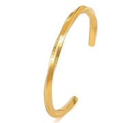 CaptainSteeL Cuff Bracelet for Men and Women，Stainless Steel Mobius Twist Cuff Bracelet Engraved Declaration of Love，Bracelet Gifts for Couple and Birthday Christmas Valentines Day, M-gold, Stainless