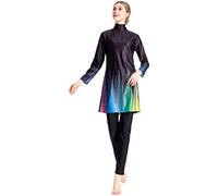 CaptainSwim Women's Full Coverage Muslim Swimsuit, Islamic Burkini, Modest Beachwear with Hijab (UK, Alpha, 3XL, Regular, Regular, Standard, Black)