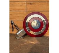Captan America Shield & Thor Hammer Avengers Metal Prop Replica Cosplay Set