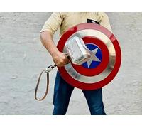 Captan America Shield With Thor Hammer Solid Metal Replica
