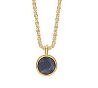 Captena Box Stone 3 mm Necklace Stainless Steel DU10055 - Man Blue/Gold 55 cm