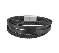 Captena Saloon Bracelet Leather DU20089 - Man - Genuine Leather Black 21 cm