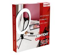 Capti Content Creator LED Ring Light & Tripod 26cm