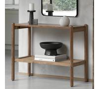 captiva acacia wood console table round in natural
