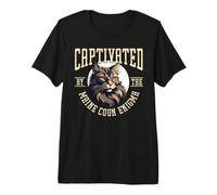 Captivated By The Maine Coon Enigma Cat Lover Owner Premium T-Shirt
