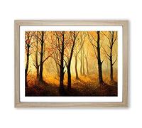 Captivating Autumn Forest Framed Wall Art Print A2 Oak | Ready to Hang, Premium Gi Paper, Fade-Resistant Inks, Securely Packaged, UK Made
