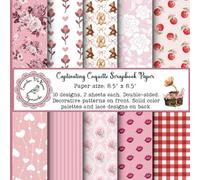 Captivating Coquette Patterned Scrapbook Paper: Floral Scrapbooking Paper, Lace, Bows, Hearts, Cherries, Teddy Bears, Gingham, Double Sided for ... Media, Origami, Cardmaking, Gift Decorating)