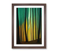 Captivating Forest Abstract Framed Print for Living Room Bedroom Home Office Décor, Wall Art Picture Ready to Hang, Walnut A4 Frame (34 x 25 cm)
