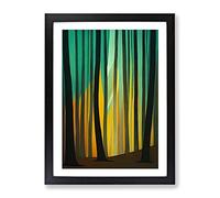 Captivating Forest Abstract Framed Wall Art Print A2 Black