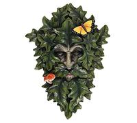 Captivating Leafy Green Man Wall Plaque - 34cm x 25.5cm (1 Pc.) - With Enchanting Butterfly & Toadstool Details - Perfect For Indoor & Outdoor Decor