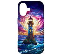 Captivating Lighthouse Seascape Stained Glass Pattern Case for iPhone 17