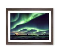 Captivating Northern Lights H1022 Framed Print for Living Room Bedroom Home Office Décor, Wall Art Picture Ready to Hang, Walnut A3 Frame (46 x 34 cm)