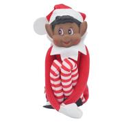 Captivating Red Regular Long Leg Soft Body Black Elf Boy Figure - 12 inch - Inspired By Santa's Little Helper Features Vinyl Face And Soft Body - Festive Family Fun For Elf Enthusiasts And Collectors