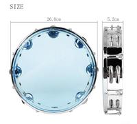 Captivating Sounds from the Portable 10 Inch Tambourine Crafted with ABS Material and Steel Rings (Blue leather)