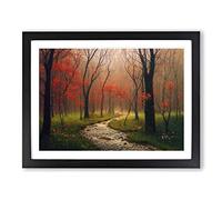 Captivating Spring Forest Framed Wall Art Print A2 Black