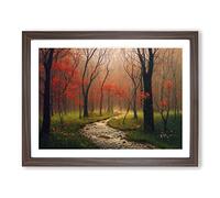 Captivating Spring Forest Framed Wall Art Print A2 Walnut