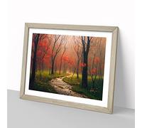 Captivating Spring Forest H1022 Framed Print for Living Room Bedroom Home Office Décor, Wall Art Picture Ready to Hang, Oak A4 Frame (34 x 25 cm)