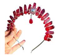 Captivating Witch Natural Clear Crystal Sun Crown Wedding Bridal Raw Quartz Tiara With A Fat Rhinestone Pendant Suitable For Many Occasions(C20)