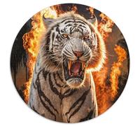 Captive Fire Tigers Jigsaw Puzzles for Adults, 1000 Piece Challenging Puzzles Family Fun Craft, Perfect for Birthdays, Holidays (67.5x67.5cm)