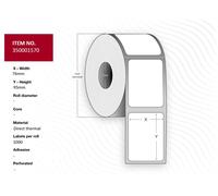 Capture 35001570 Direct Thermal Labels 76 x 95mm, 25mm Core, White, Uncoated, Permanent, Black Mark, 350 per Roll (24 Rolls)