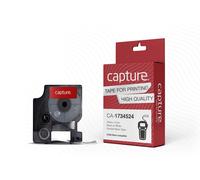 Capture CA-1734524 Label Making Tape - 24mm x 3.5m Black on Matte White