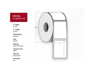 Capture CA-800262-075 Label 57 x 19mm. Core 25mm.