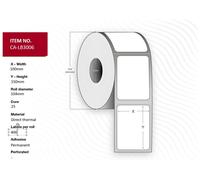 Capture CA-LB3006 Direct Thermal Labels 100 x 150mm, 25mm Core, White, Top Coated, Permanent, 400 per Roll (16 Rolls)
