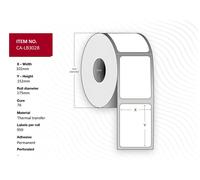 Capture CA-LB3028 Thermal Transfer Paper Labels 102 x 152mm, 76mm Core, White, Permanent, 950 per Roll (4 Rolls)