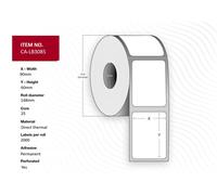 Capture CA-LB3085 Direct Thermal Labels 90 x 60mm, 25mm Core, White, Uncoated, Permanent, 2000 per Roll (8 Rolls)