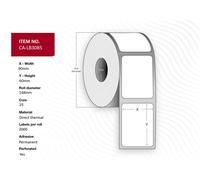 Capture CA-LB3085 Direct Thermal Labels 90 x 60mm, 25mm Core, White, Uncoated, Permanent, 2000 per Roll (8 Rolls)